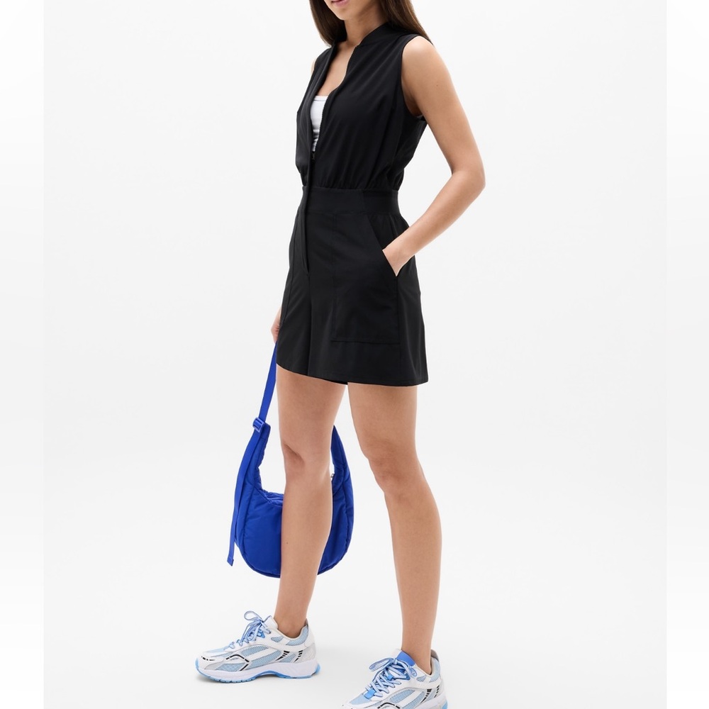 Athleta Brooklyn Utility Romper size 10 black - Picture 2 of 12